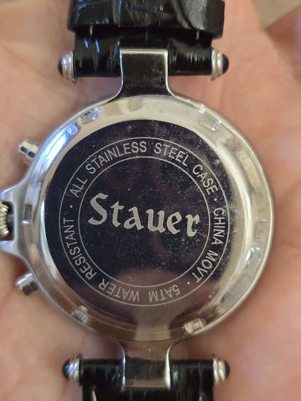 Stauer Men’s Silver Chronograph Watch with Blue Accents and Automatic Watch